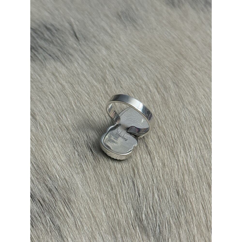 Sterling Silver Blue Hubei Turquoise Double Stone Adjustable Ring Sawtooth 925 - Picture 6 of 14